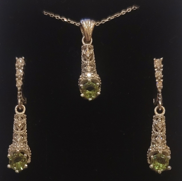 925 Sterling Silver Turkish Vintage Zultanite WeddingJewelry Set for Women,NEW, - Picture 2 of 9